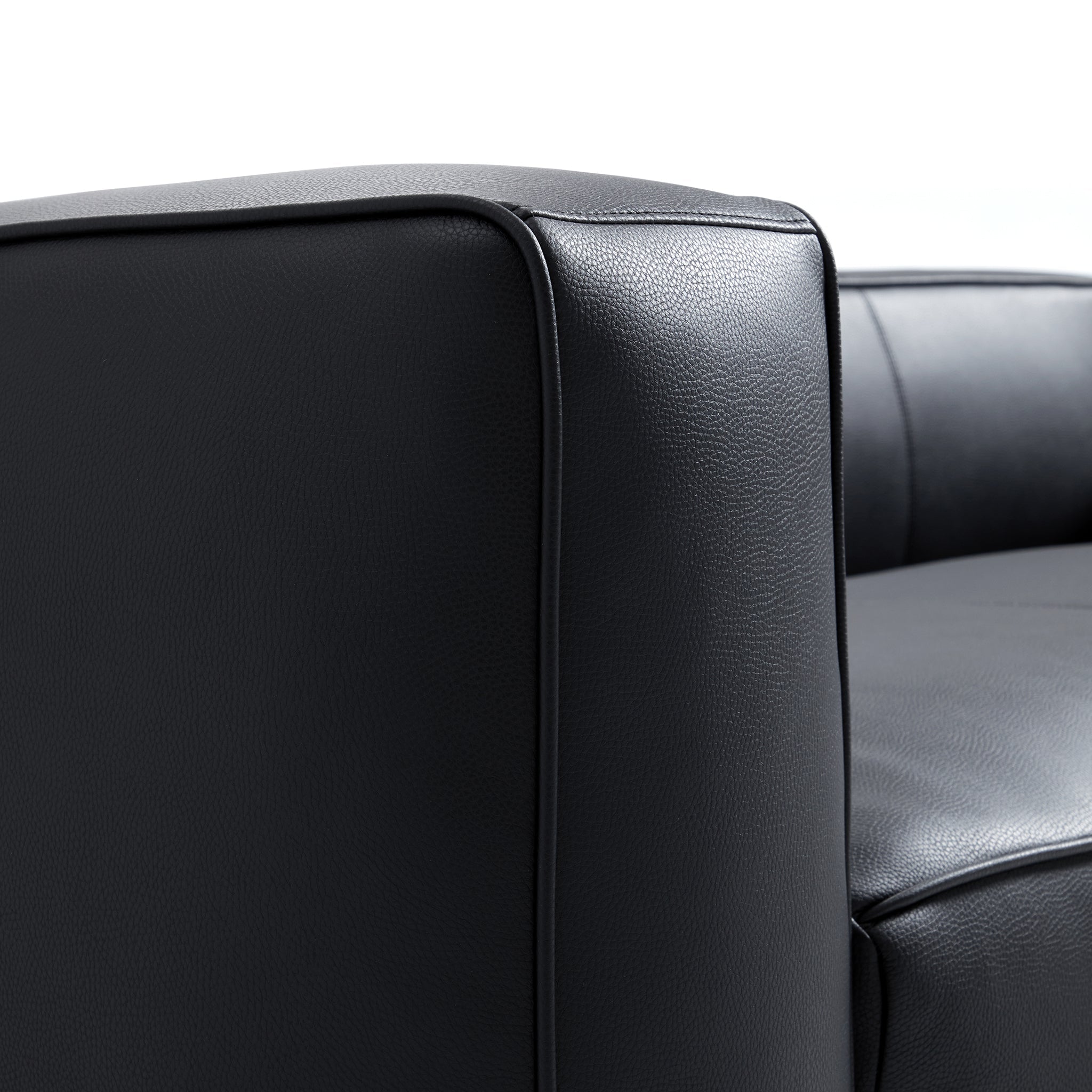 Canapé smoking Brancaster en cuir véritable noir