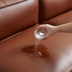 Canapé modulaire Cube en cuir véritable beige