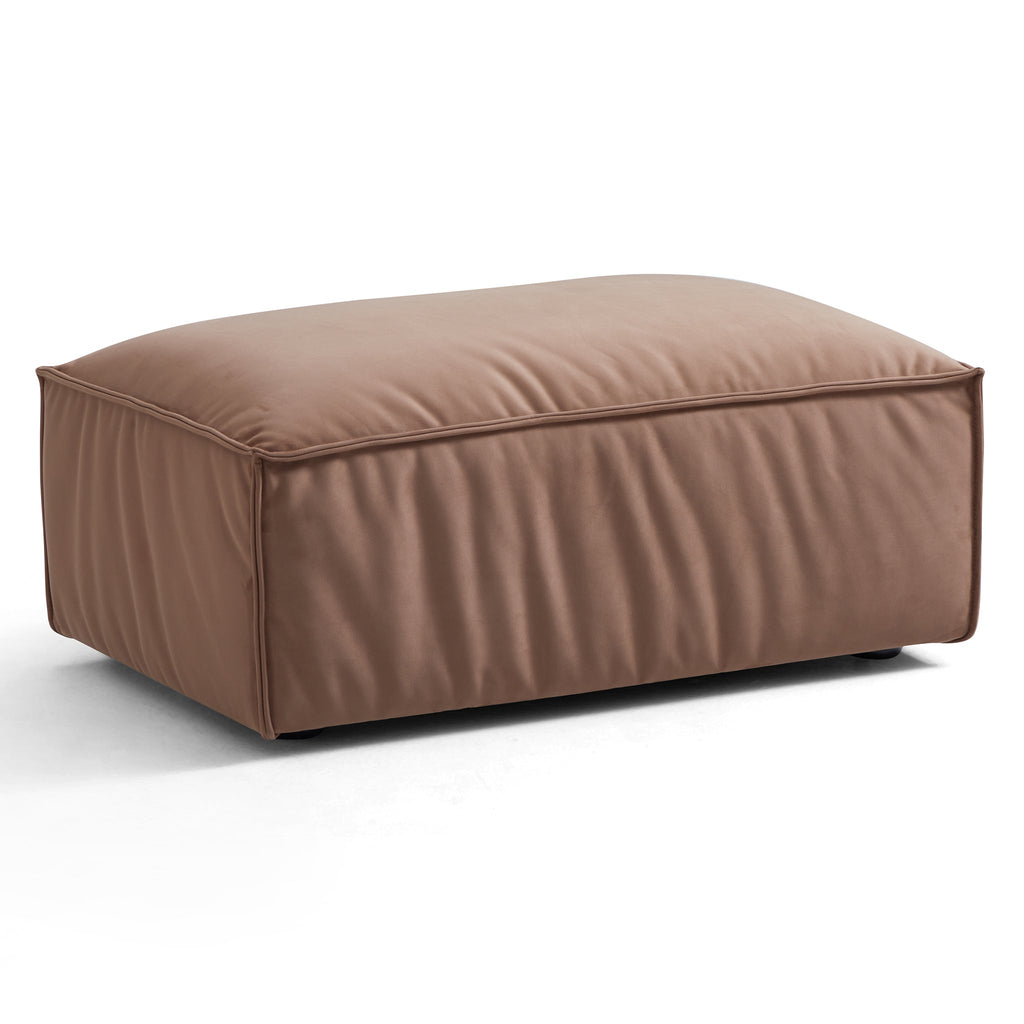 Canapé et pouf de luxe en tissu marron minimaliste