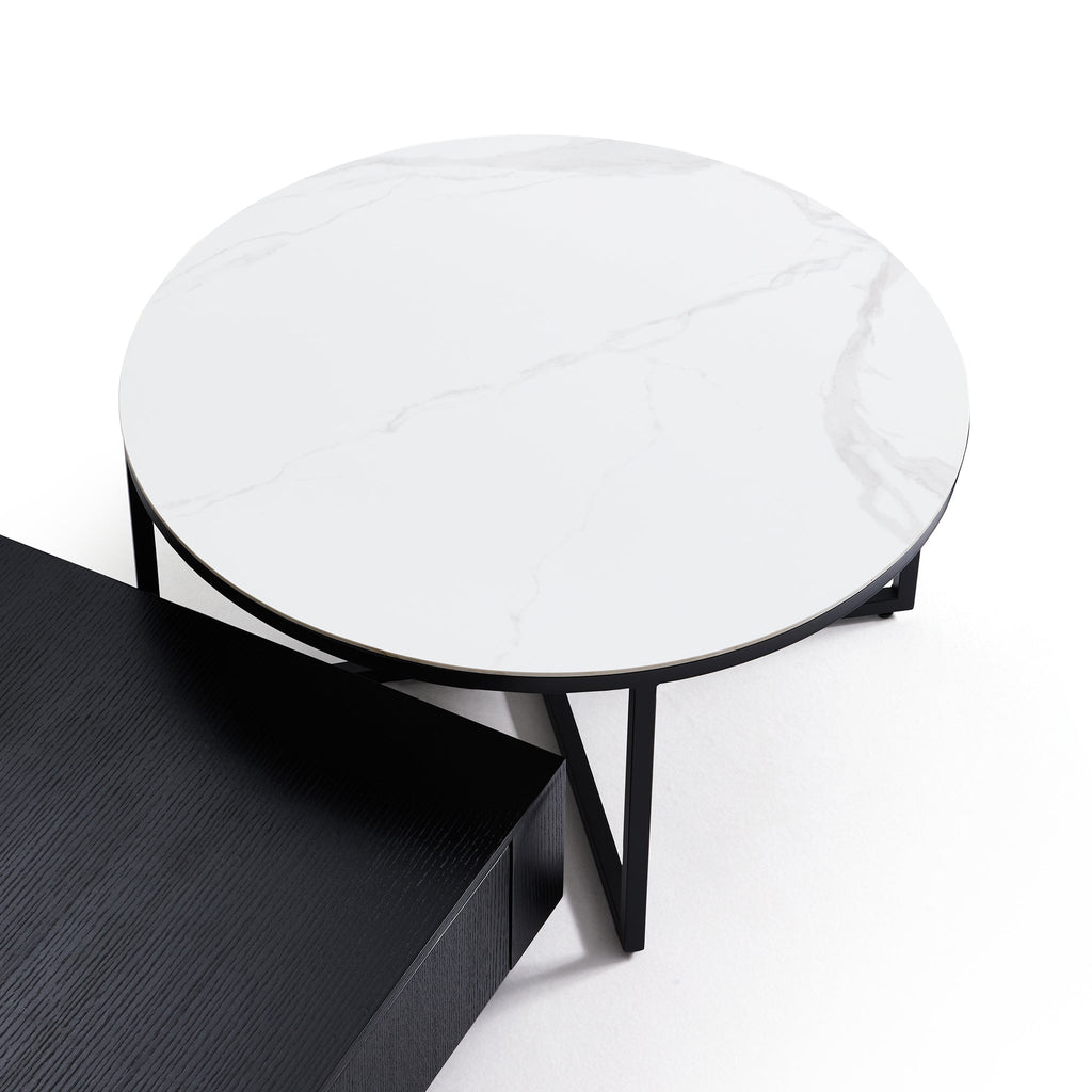 Ensemble de tables basses rondes et carrées Clarence