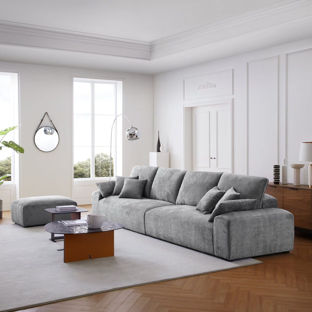 Le canapé et le pouf beiges Empress