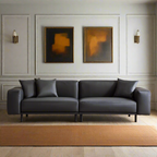 Canapé en cuir gris foncé noble