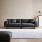 Canapé en cuir beige noble