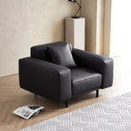 Fauteuil Noble en cuir gris foncé