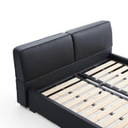 Lit en cuir noir Domus