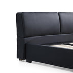 Lit en cuir noir Domus