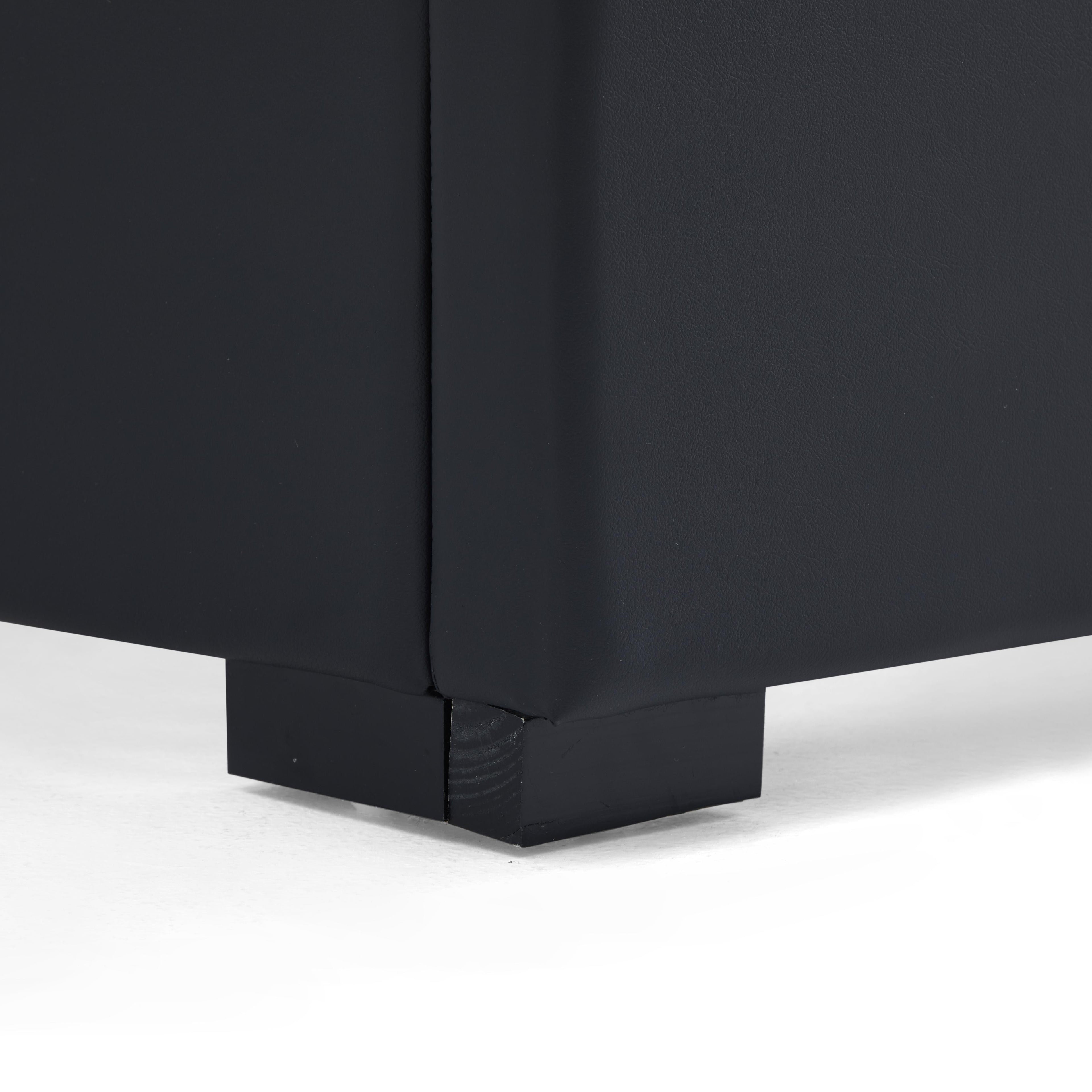 Lit en cuir noir Domus