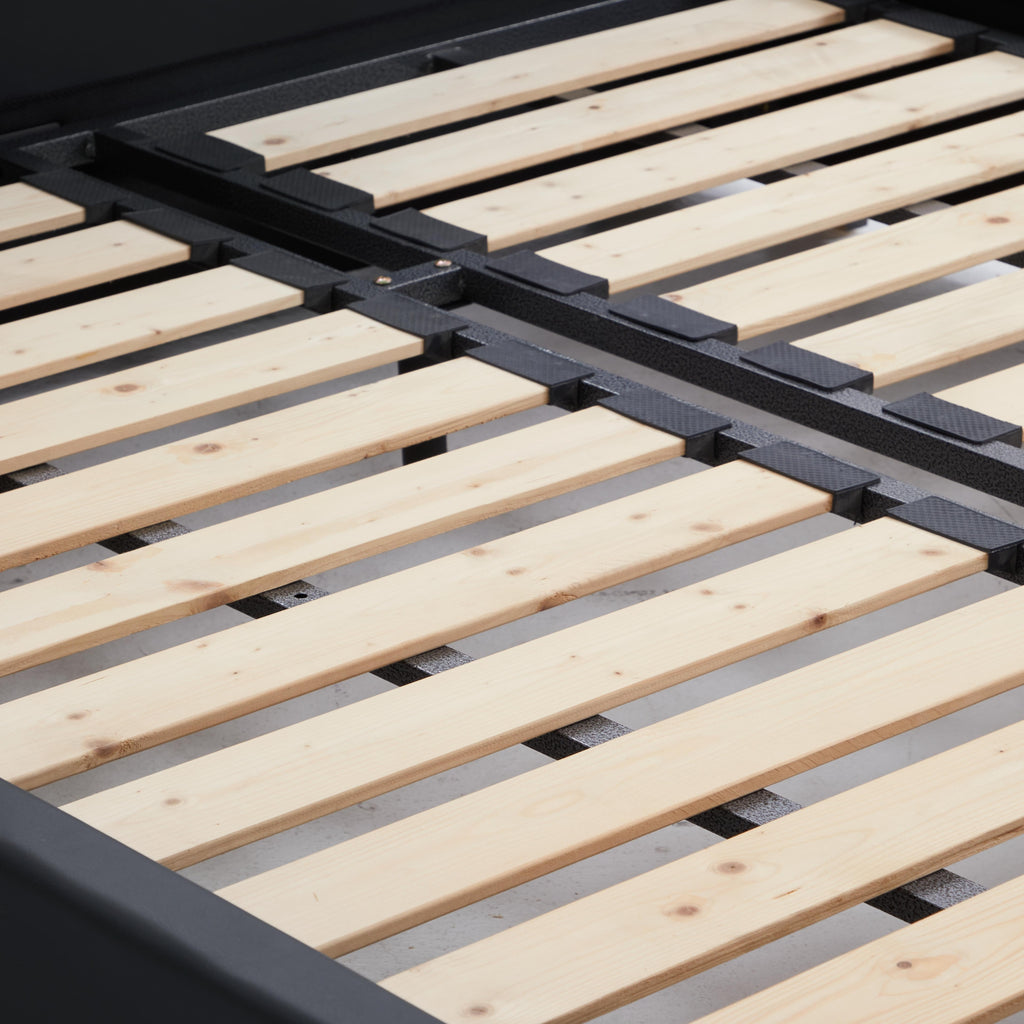 Lit en cuir noir Domus