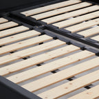 Lit en cuir noir Domus