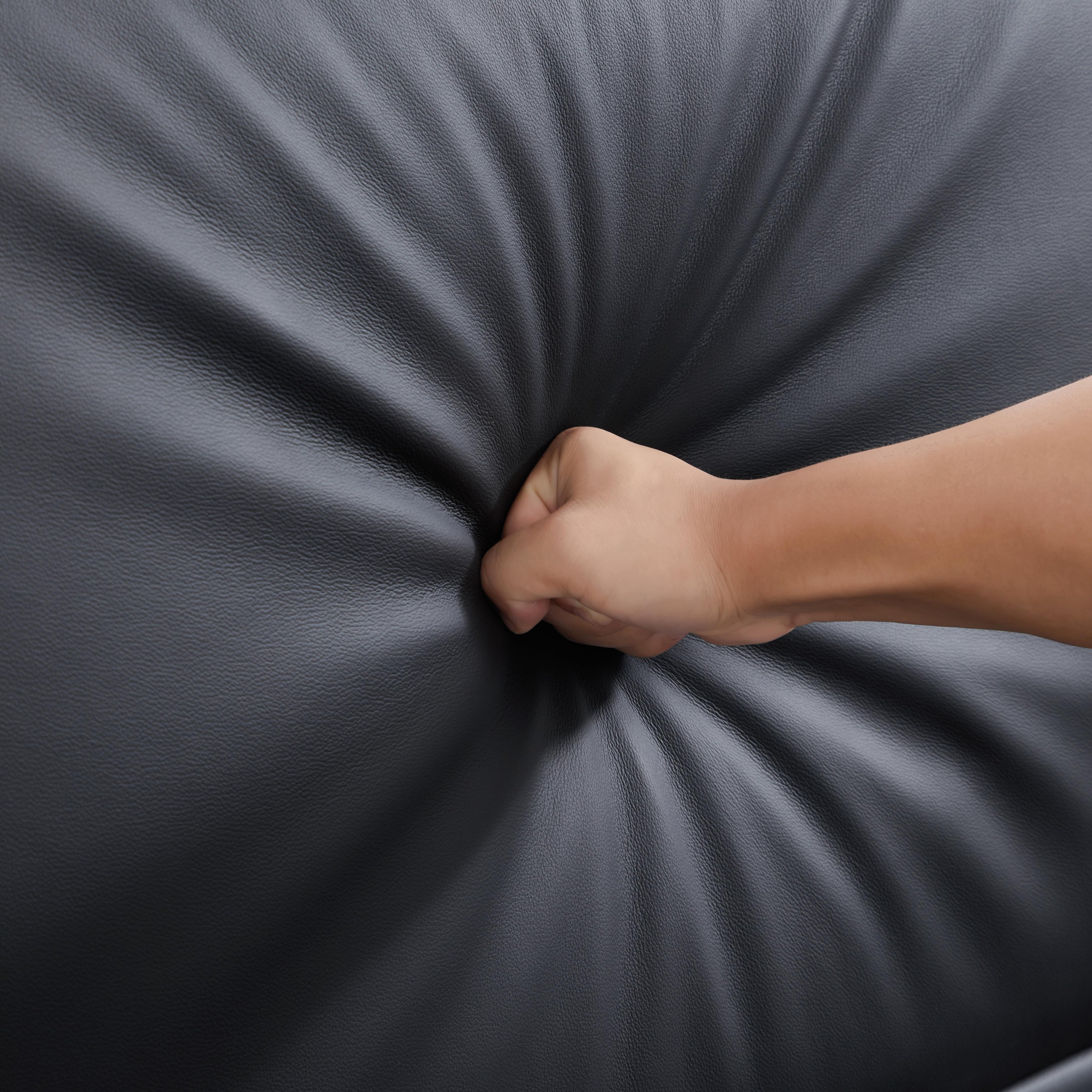 Lit en cuir noir Domus