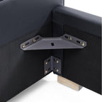 Lit en cuir noir Domus