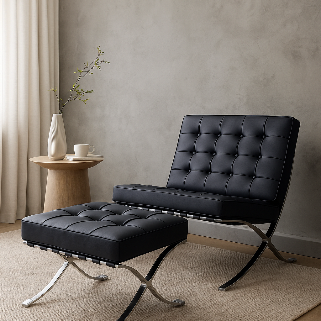 Fauteuil de salon en cuir Barcelona