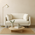 Fauteuil en cuir blanc vanille