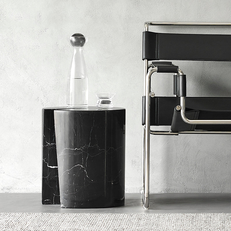 Table d'appoint ronde en marbre séraphique