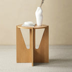 Table d'appoint ronde en chêne vif