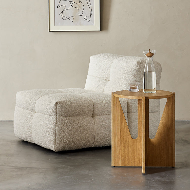 Table d'appoint ronde en chêne vif