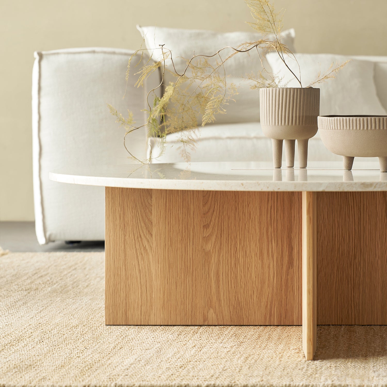 Ensemble de table basse ronde en origami