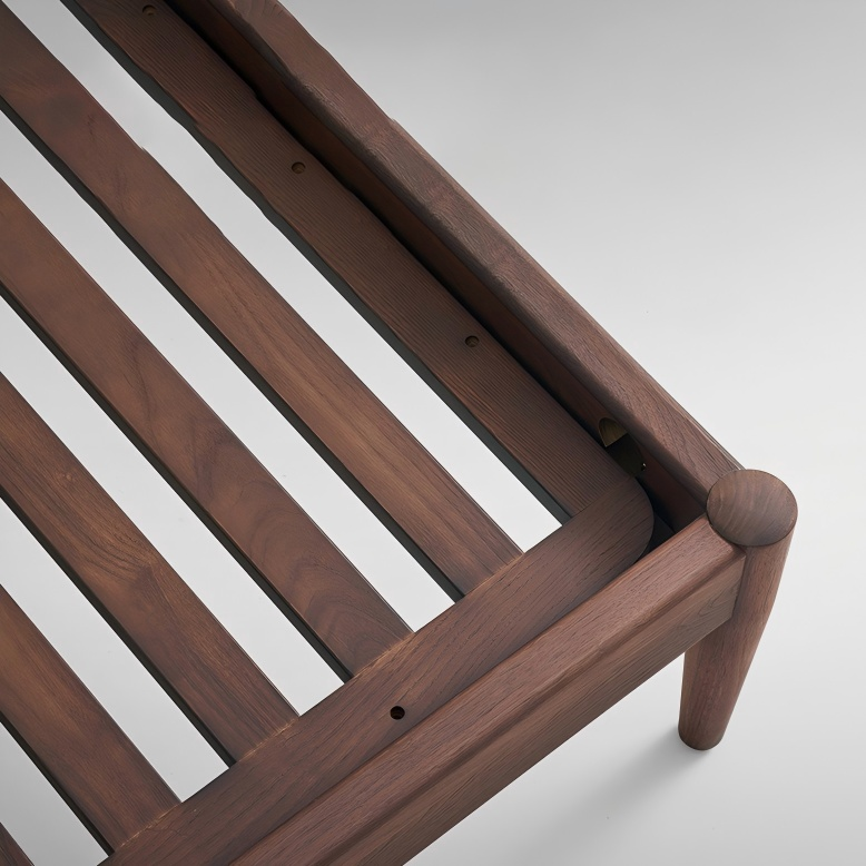 Lit en cuir crème truffe