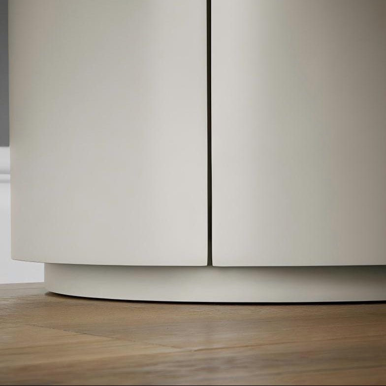 Table de chevet cylindrique crème