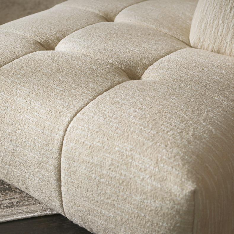 Canapé sectionnel incurvé crème amande