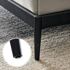 Lit en cuir crème truffe