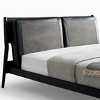 Lit en cuir crème truffe