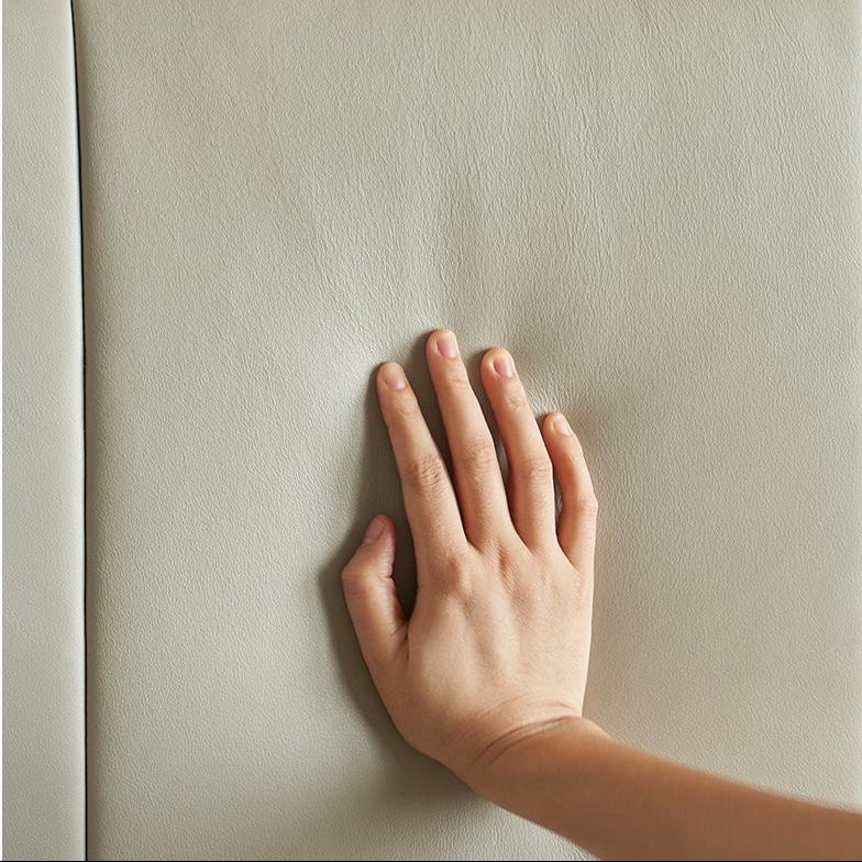 Lit en cuir à bords muffins