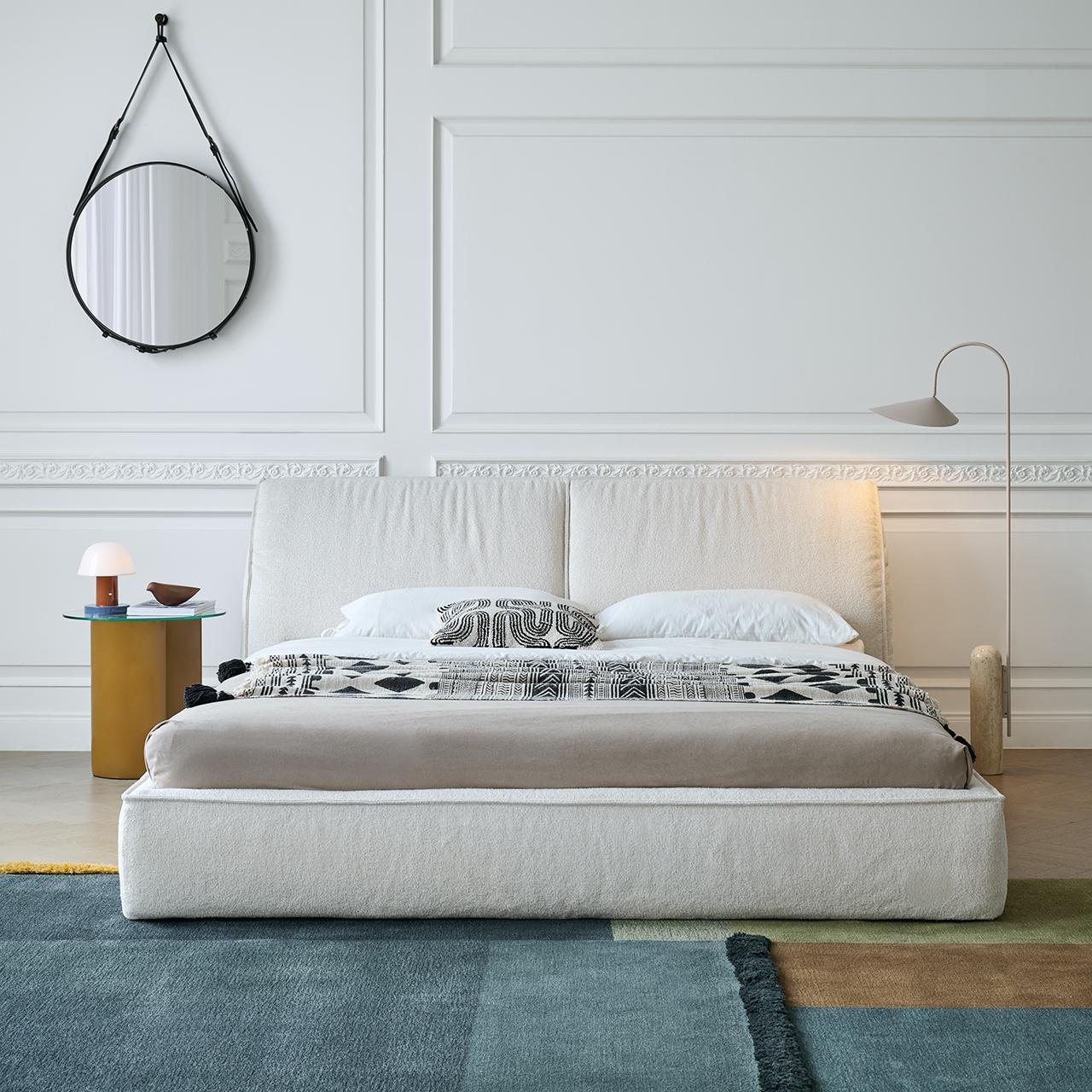 Lit en tissu doux Brioche