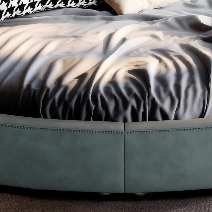 Lit rond en velours mousse Matcha