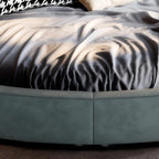 Lit rond en velours mousse Matcha