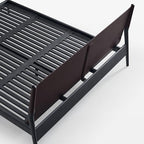 Lit en cuir crème truffe