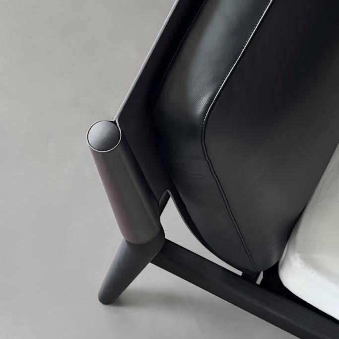 Lit en cuir crème truffe