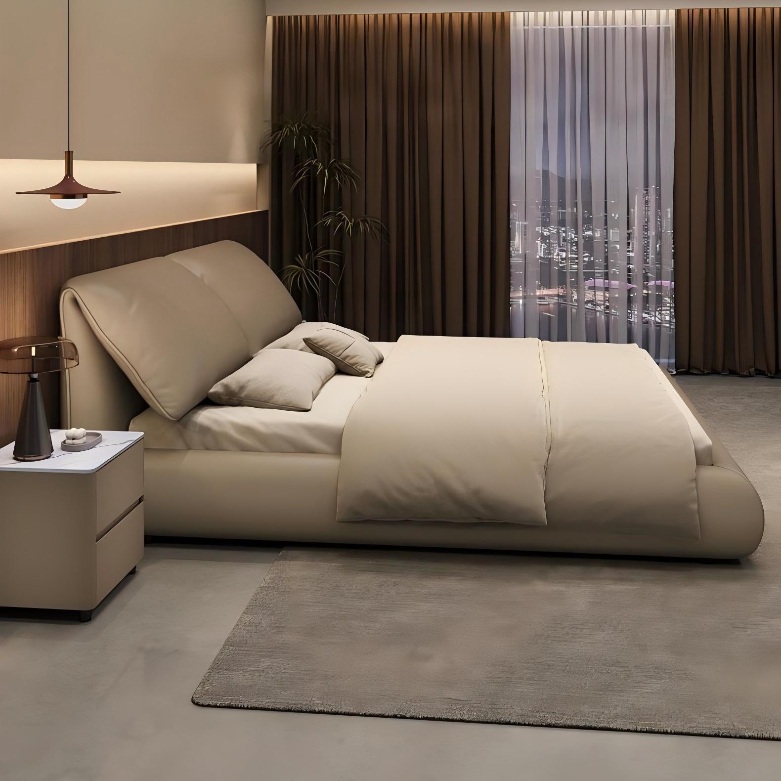 Lit en cuir Latte Bliss