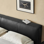 Lit en cuir cannelle