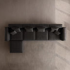 Canapé Matrix en cuir pleine fleur avec pouf