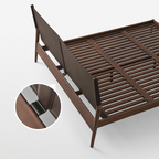 Lit en cuir crème truffe