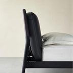 Lit en cuir crème truffe