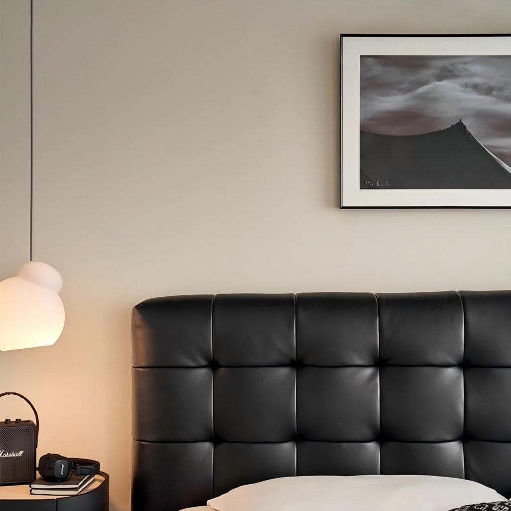 Lit en cuir Marshmallow