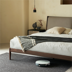 Lit en cuir crème truffe