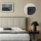 Lit en cuir à bords muffins