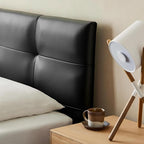 Lit en cuir couleur brique caramel