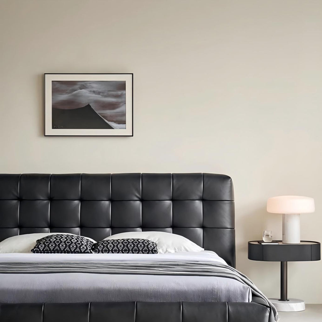 Lit en cuir Marshmallow