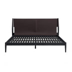 Lit en cuir crème truffe