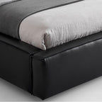 Lit en cuir cannelle