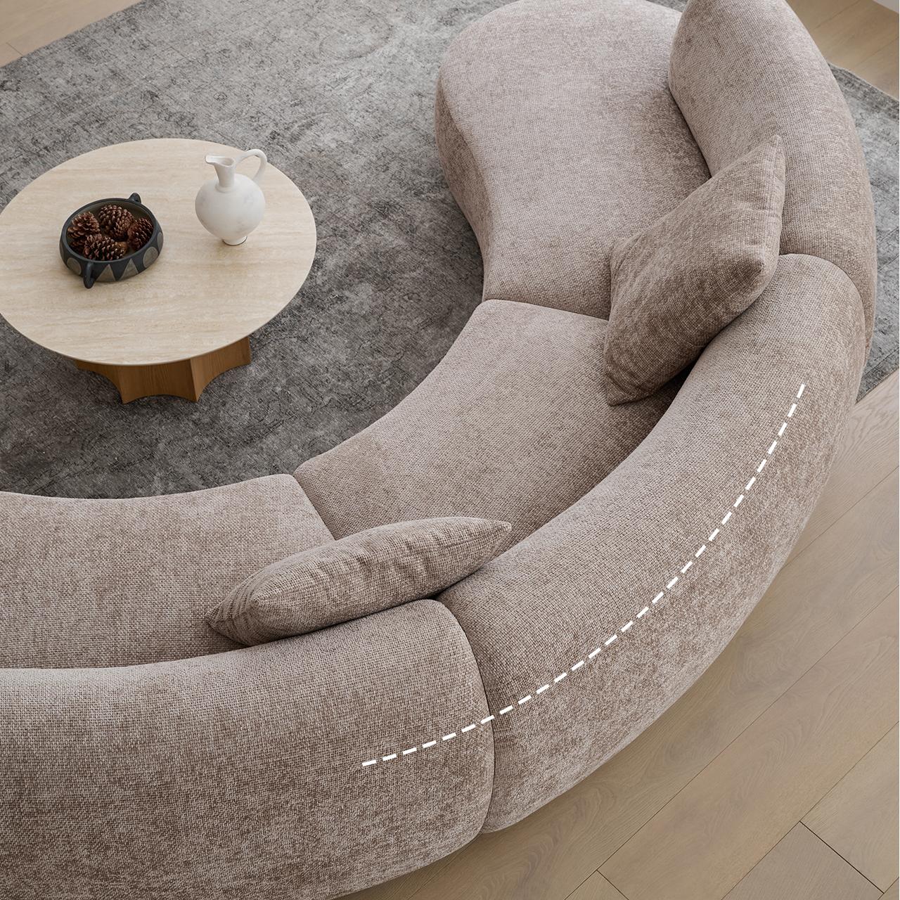 Canapé sectionnel ouvert et incurvé Nestled