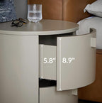 Table de chevet cylindrique crème