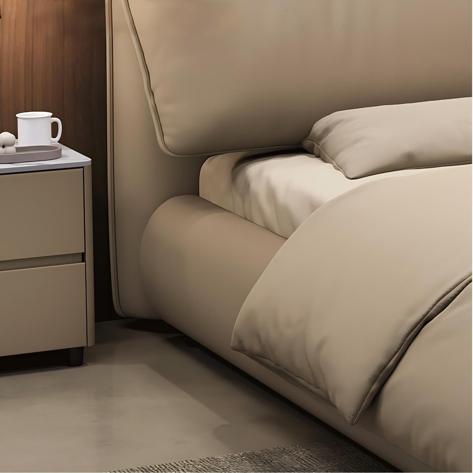 Lit en cuir Latte Bliss