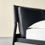 Lit en cuir crème truffe