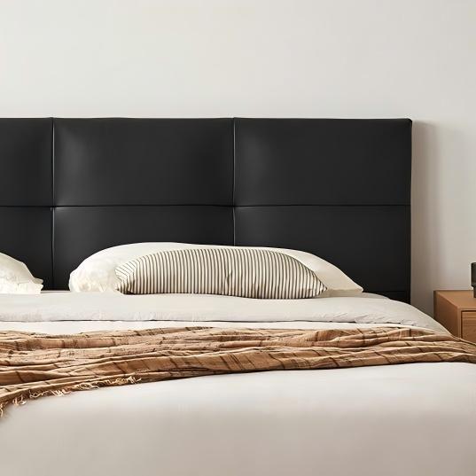 Lit en cuir couleur brique caramel