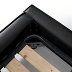 Lit en cuir cannelle